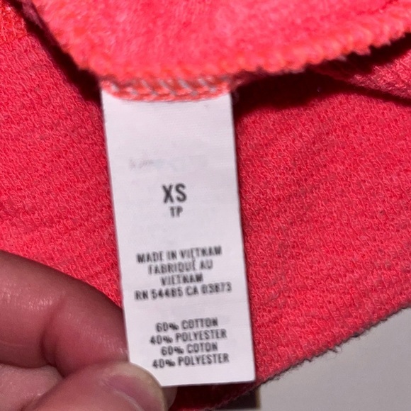 Aerie REAL Neon Coral Terry Sweatshirt Terrycloth Pullover Beach Vacation - Picture 5 of 6